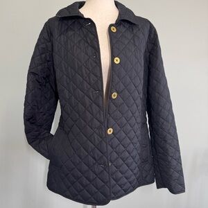 C. Wonder Black Quilted Jacket gold buttons woman’s sz L